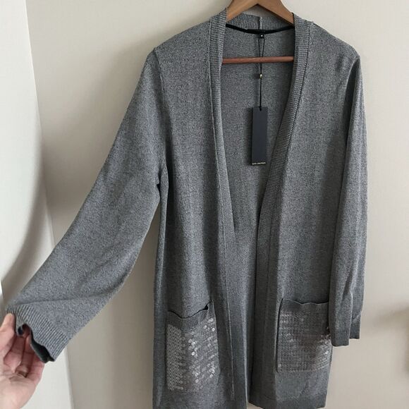 Kobi Halperin Phoebe Long Cardigan Sweater M Sequin Pockets Glam Holiday Party - Picture 8 of 10